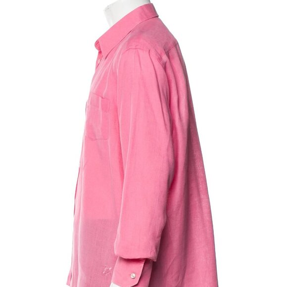 VILEBREQUIN Linen Long Sleeve Dress Shirt Size: M - Picture 2 of 3